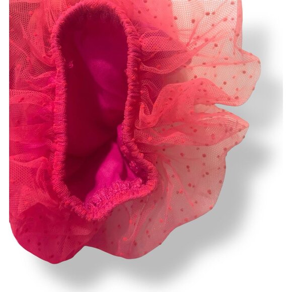 Lulus Hot Pink Tulle Tiered Puff Sleeve Mini Dress Womens Size M NWT 80s Madonna - Picture 10 of 16